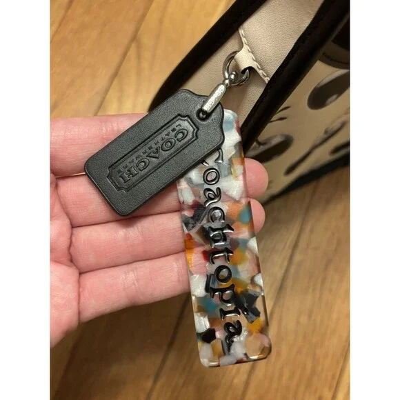 Coach Black Cherry Ergo bag coachtopia leather Card Holder Purse White CL754 - Picture 6 of 14